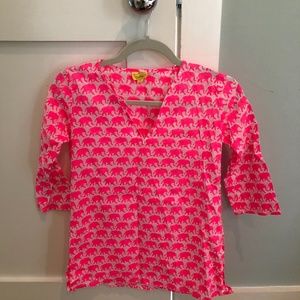 Roberta Roller Rabbit Pink Elephant Swim Coverup